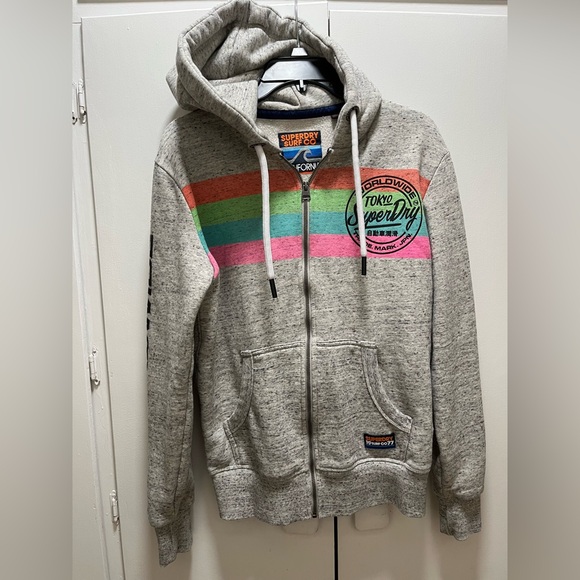 Superdry And Co Ticket Type Stripe Zip Hoodie. Small - Picture 2 of 7
